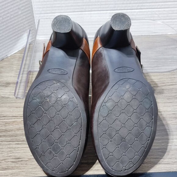 Vintage Candie's Jessa Maryjane Pumps Size 10 Brown Chunky Heels Comfort - Picture 13 of 15